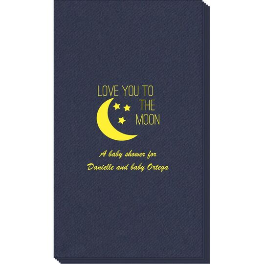 Love You To The Moon Linen Like Guest Towels